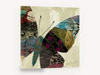 Patchwork Butterfly Wing, patchwork butterfly brocade collage, floral canvas wall art print ready to hang