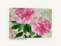 Twin Pink Peonies, pink peonies floral botanical painting, floral canvas wall art print ready to hang