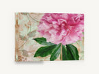 Pink Peony Sonata, pink peony floral botanical, floral canvas wall art print ready to hang