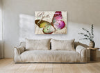Papillon Monarque Butterfly animal canvas print on the wall of a living room