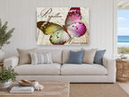 Papillon Monarque Butterfly animal canvas print on the wall of a beach house living room