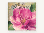 Pink Magnolia Paris, floral canvas wall art print, front view