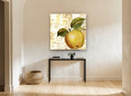 Golden Apple Script kitchen canvas print on the wall of a hallway