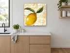 Parisian Lemon Script kitchen canvas print on the wall of a kitchen
