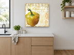 Golden Capsicum Café kitchen canvas print on the wall of a kitchen