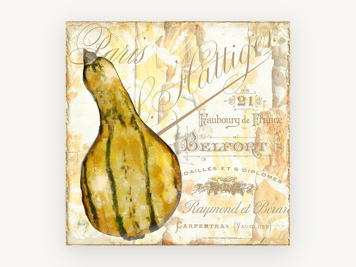 Striped Gourd Paris, kitchen canvas wall art print, front view