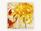 Golden Chrysanthemum Autumn, floral canvas wall art print, front view