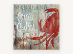 Maryland Crab Cakes Sign, coastal canvas wall art print, front view