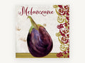 Melanzane Aubergine Script, kitchen canvas wall art print, front view