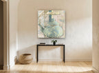 Blue Kettle Bouilloire kitchen canvas print on the wall of a hallway