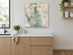 Blue Kettle Bouilloire kitchen canvas print on the wall of a kitchen
