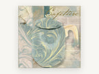 Blue Swirl Cafetière, kitchen canvas wall art print, front view