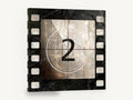 Film Leader Number Two, vintage film countdown number 2, stretched canvas wall art print ready to hang