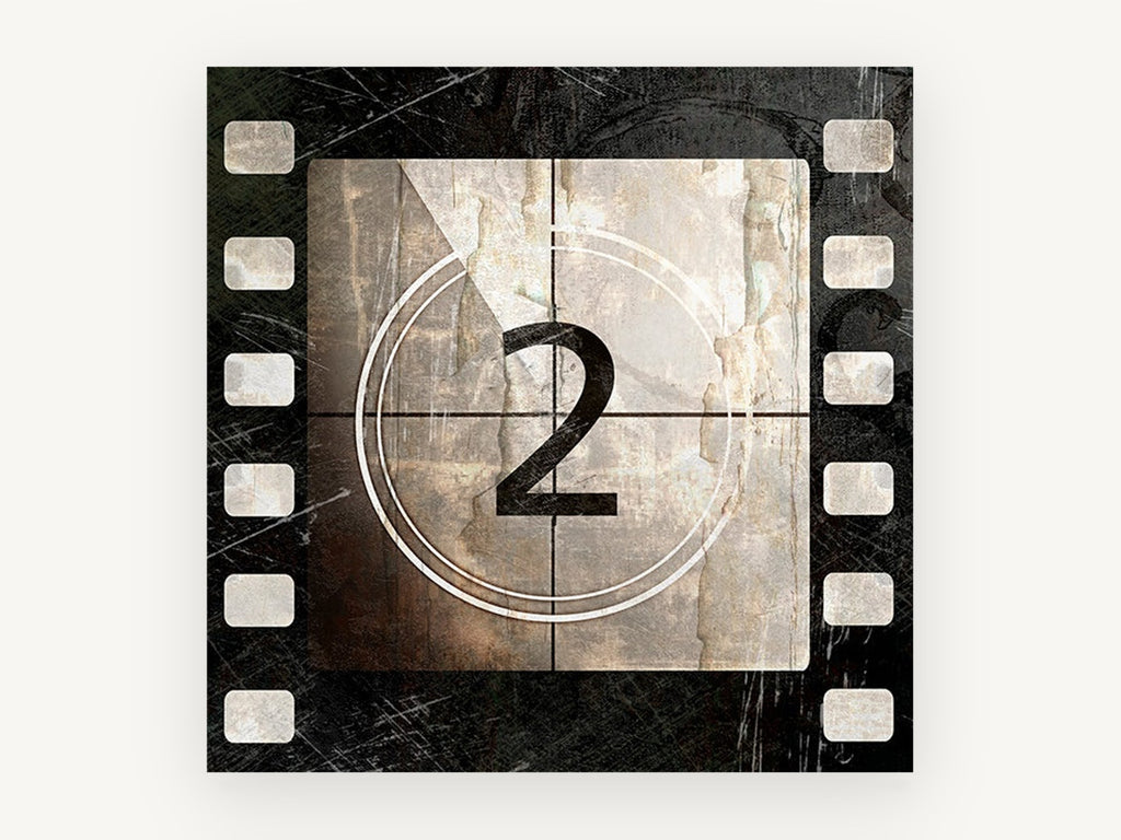 Film Leader Number Two, vintage canvas wall art print, front view