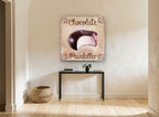 Chocolate Painkiller Bite kitchen canvas print on the wall of a hallway