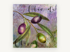 Olive Branch in Lavender, kitchen canvas wall art print, front view