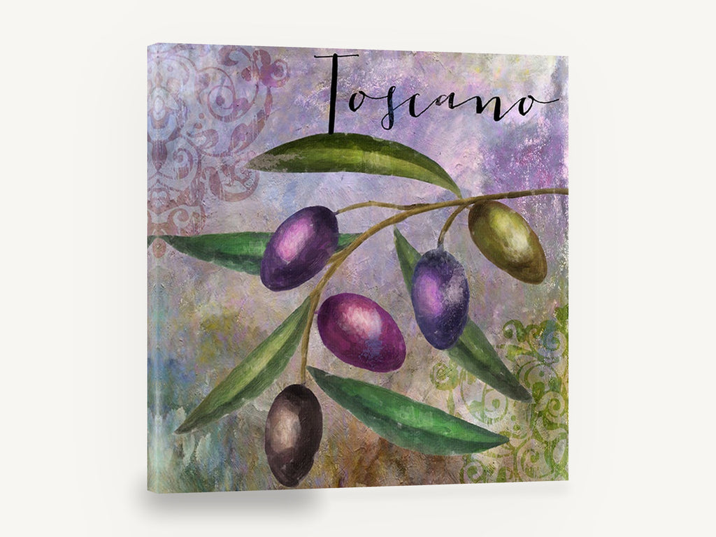 Toscano Olive Branch, olive branch toscano botanical kitchen, kitchen canvas wall art print ready to hang