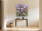 Toscano Olive Branch kitchen canvas print on the wall of a hallway