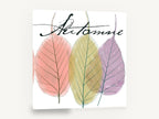Autumn Leaf Trio, pink yellow purple leaves watercolour autumne, floral canvas wall art print ready to hang