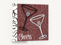 Burgundy Swirl Martini Toast, martini glasses cheers cocktail bar, kitchen canvas wall art print ready to hang