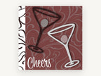 Burgundy Swirl Martini Toast, kitchen canvas wall art print, front view