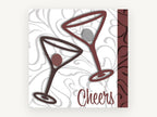 Cheers Martini Duo, kitchen canvas wall art print, front view