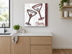 Cheers Martini Duo kitchen canvas print on the wall of a kitchen
