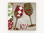 Joy Patchwork Wine Glasses, kitchen canvas wall art print, front view