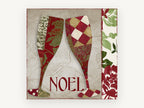 Noel Champagne Flutes, kitchen canvas wall art print, front view