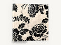 Black Damask Roses, black and cream damask rose pattern, floral canvas wall art print ready to hang