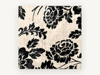 Black Damask Roses, floral canvas wall art print, front view