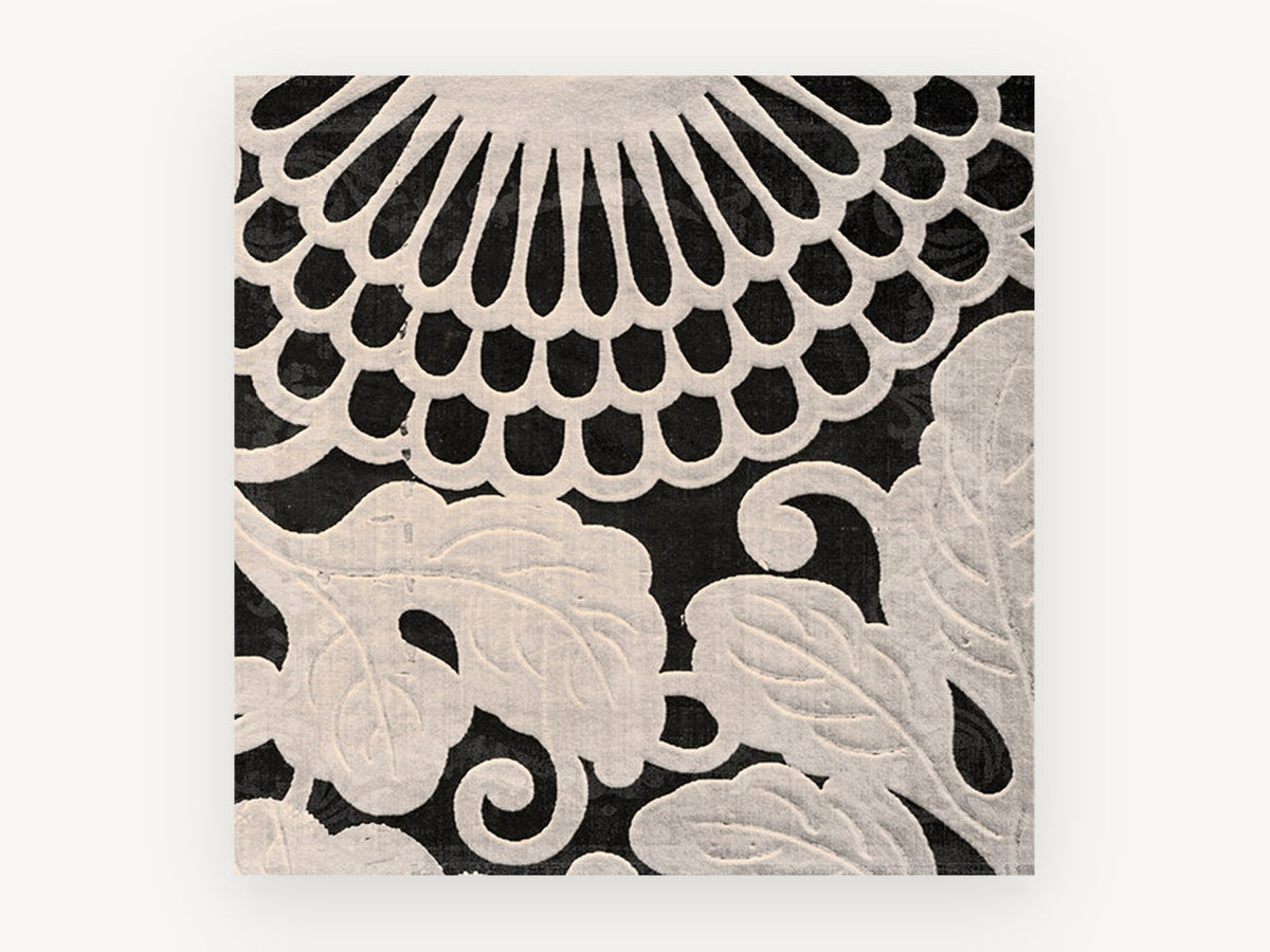 Cream Chrysanthemum Relief, floral canvas wall art print, front view