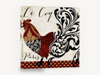 Patchwork Coq de Paris, patchwork rooster le coq paris, floral canvas wall art print ready to hang