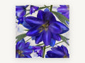 Indigo Larkspur Study, floral canvas wall art print, front view