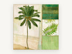 Coconut Palm Collage, floral canvas wall art print, front view
