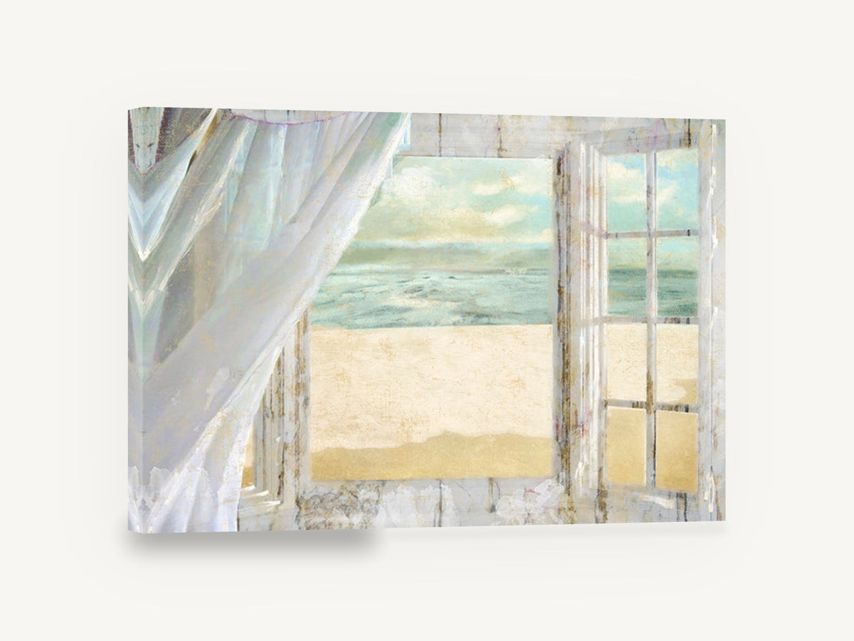 Open Window Beach, open window beach view seascape, coastal canvas wall art print ready to hang