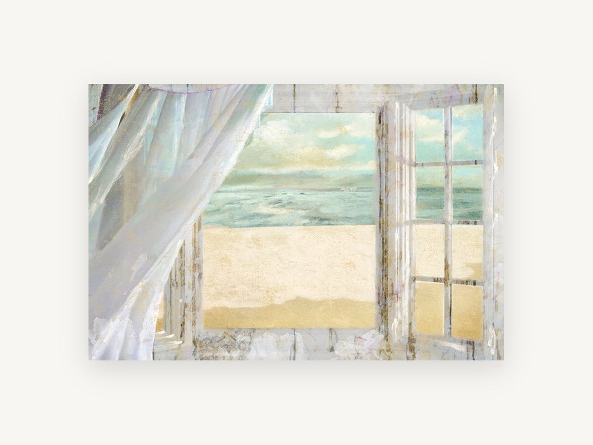 Open Window Beach, coastal canvas wall art print, front view