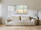Open Window Beach coastal canvas print on the wall of a living room