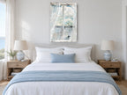 Dragonfly at the Window coastal canvas print on the wall of a coastal bedroom
