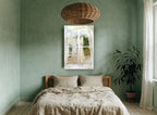 Washing Line Window landscape canvas print on the wall of a bedroom