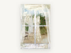 Washing Line Window, window view clothesline rural photograph, landscape canvas wall art print, front view