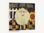 Woolly Sheep and Sunflower, sheep and sunflower farm illustration, floral canvas wall art print ready to hang