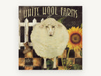 Woolly Sheep and Sunflower, floral canvas wall art print, front view