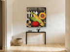 Sweet and Fresh Harvest floral canvas print on the wall of a hallway