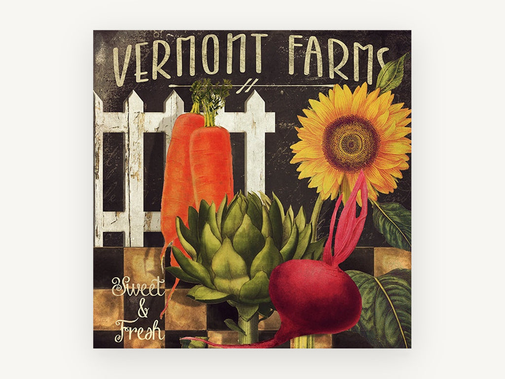 Farmstand Sunflower Harvest, floral canvas wall art print, front view