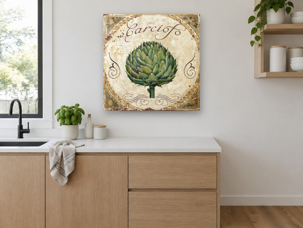 Carciofo Artichoke Tile kitchen canvas print on the wall of a kitchen
