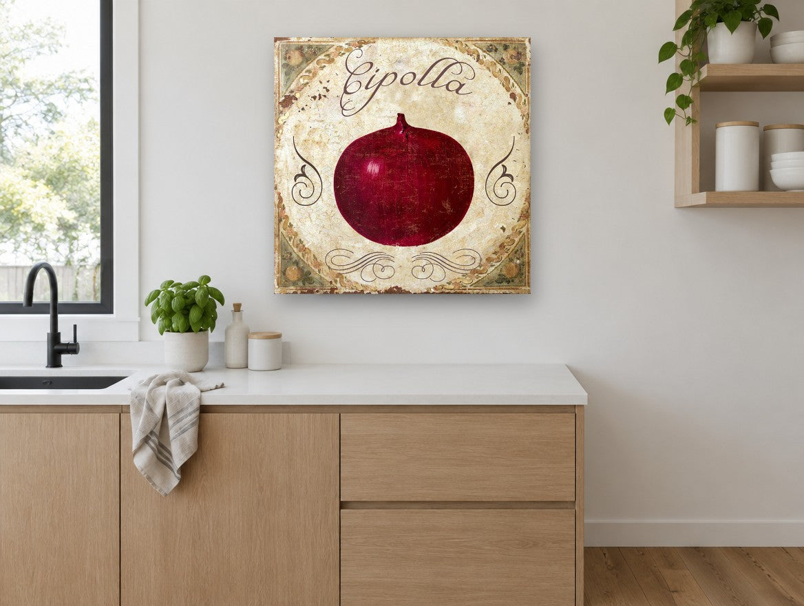 Cipolla Red Onion kitchen canvas print on the wall of a kitchen