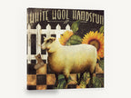 Handspun Sheep and Sunflowers, sheep and sunflowers farmhouse typography, floral canvas wall art print ready to hang
