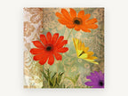 Fiesta Damask Blooms, floral canvas wall art print, front view