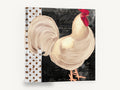 Cream Rooster Bistro, white rooster french bistro illustration, animal canvas wall art print ready to hang